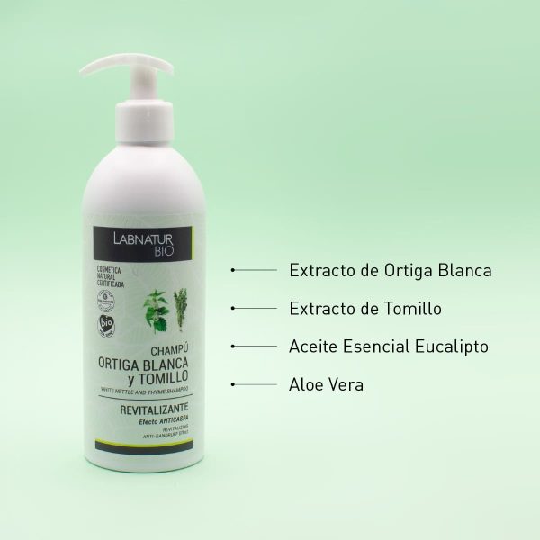 41011 Champu Revitalizante Ortiga Blanca y Tomillo Aloe Vera 450ml Labnatur Bio